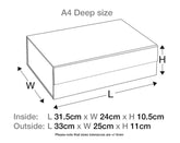 A4 Deep Pale Blue Luxury Gift box with magnetic closure, and choice of ribbon (Pack of 12)